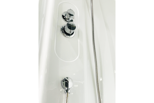 Гидромассажный бокс Royal Bath 90х90х217, прозрачное  стекло, белый профиль, RB 90BK2-T