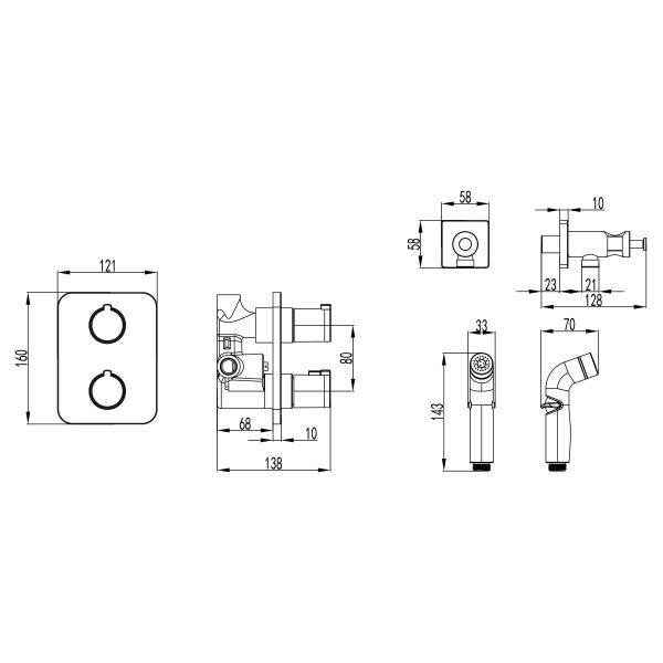 Смеситель для биде Lemark Yeti, LM7820C