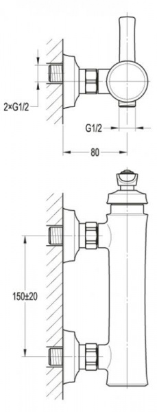 Смеситель для душа Cezares LIBERTY-F-D-01, LIBERTY-F-D-01