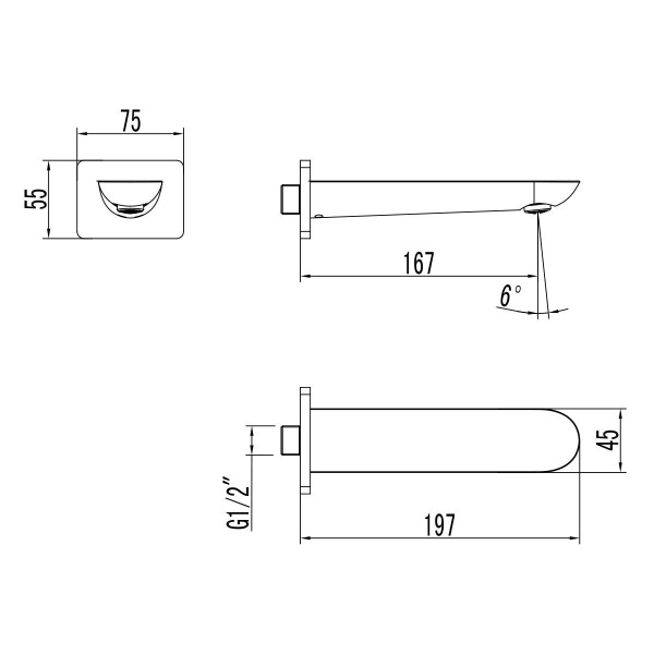 Излив для ванны Lemark, LM4981CW