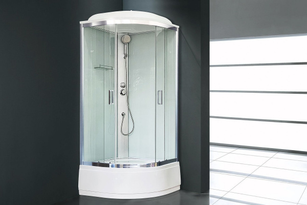 Гидромассажный бокс Royal Bath 90х90х217, белое/прозрачное стекло, хромированный профиль, RB 90CK5-W