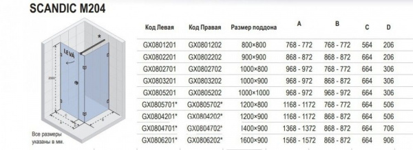 Душевая кабина Riho SCANDIC MISTRAL M204 100x90 L, GX0803201