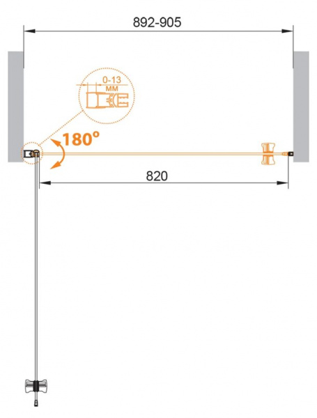 Душевая дверь Cezares ECO-O-B-1-90-C-Cr