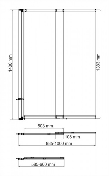 Шторка на ванну WasserKRAFT Dill, 61S02-100 WasserShutz WБФ