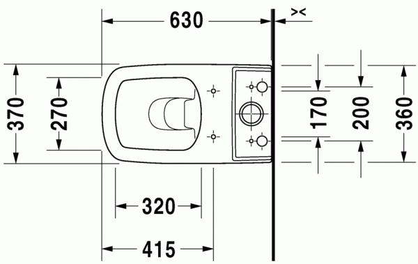 Унитаз Duravit Durastyle 370 x 630 мм напольный под бачок, 2155090000