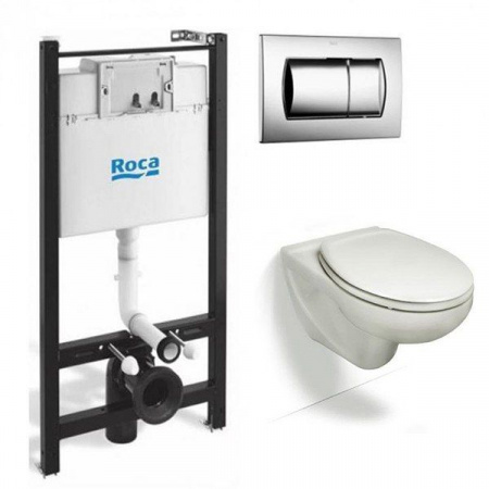 ПЭК Roca Виктория / Victoria (унитаз+инст+кноп+сид м / л) 7.8931.0.000.0