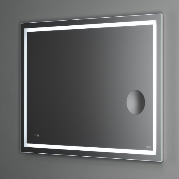 Зеркало AM.PM GEM с контурной Led-подсветкой, часами и косметическим зеркалом, 100 см, M91AMOX1003WG