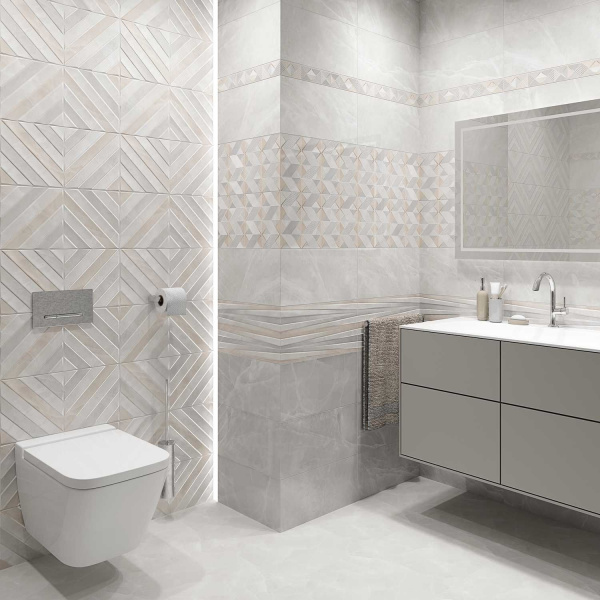 Керамическая плитка настенная Alma Ceramica рельефная Риволи / Rivoli 249*500, TWU09RVL407