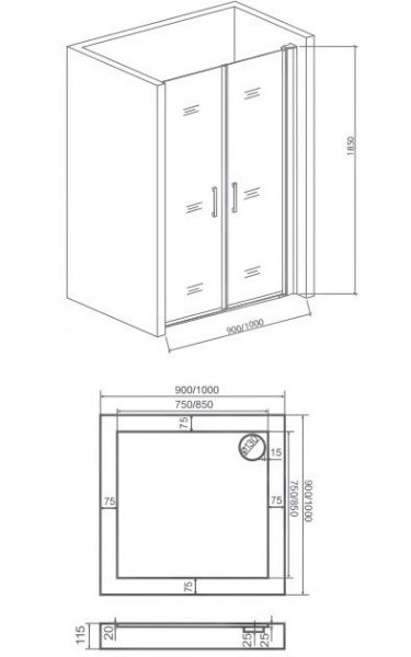 Душевые двери Bas MOKKA SD-100-C-WE