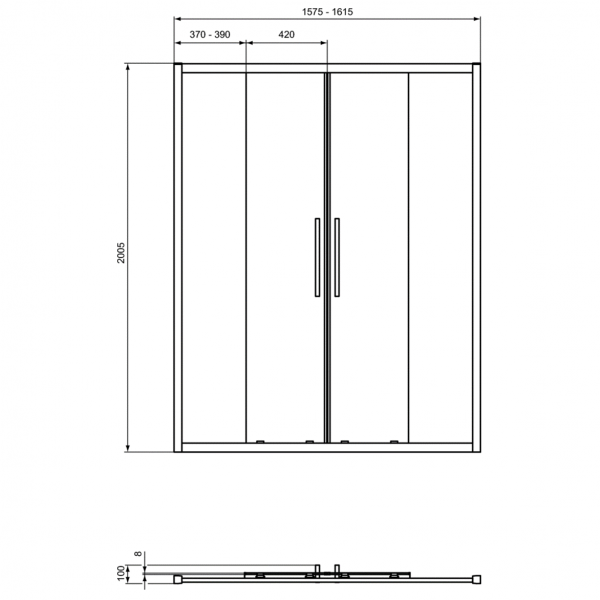 Душевые двери Ideal Standard I.Life Sliding 160 см, T4953EO