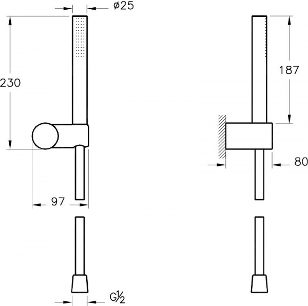 Душевой гарнитур Vitra Origin, медный, A4554326