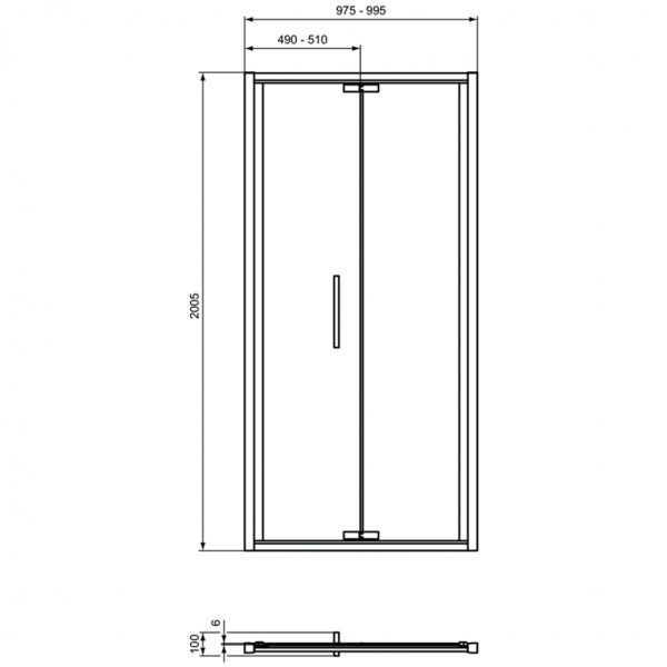Душевые двери Ideal Standard I.Life In-fold 100 см, T4853EO