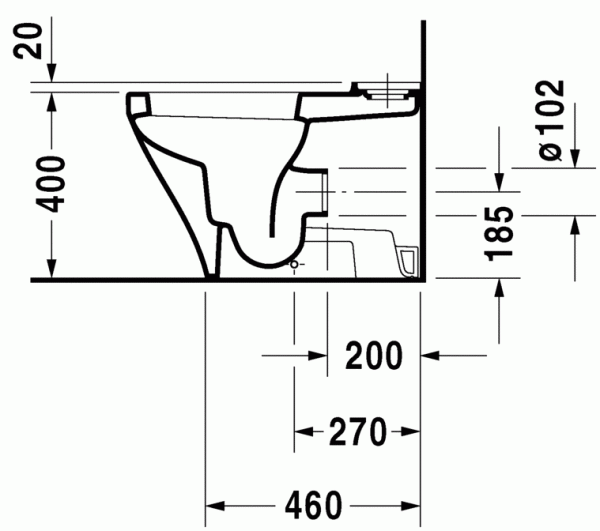 Унитаз Duravit Durastyle 370 x 630 мм напольный под бачок, 2155090000