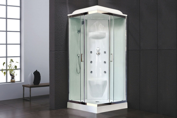 Гидромассажный бокс Royal Bath  90х90х217, белое/прозрачное стекло, хромированный профиль, RB 90HP7-