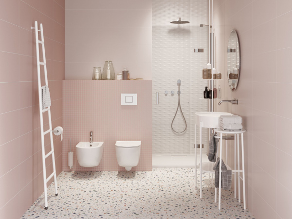 Керамическая плитка настенная Meissen Keramik Trendy  розовый 25x75 TYU071