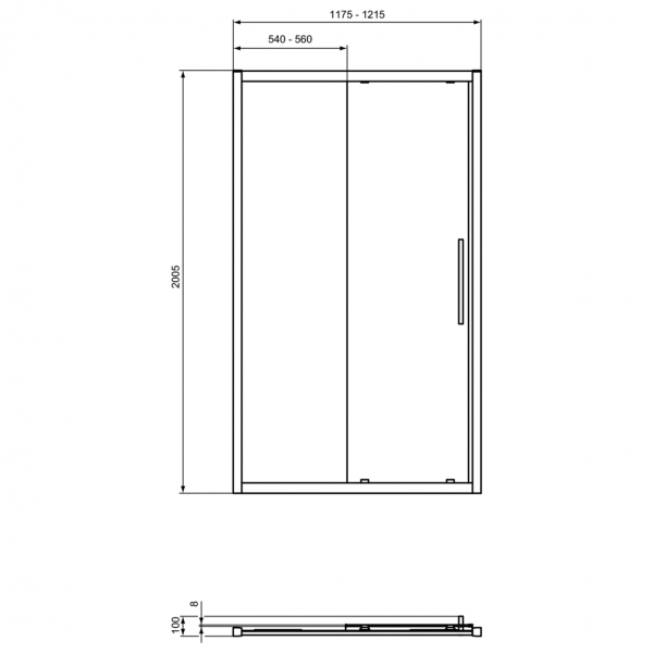 Душевые двери Ideal Standard I.Life Sliding 120 см, T4945EO