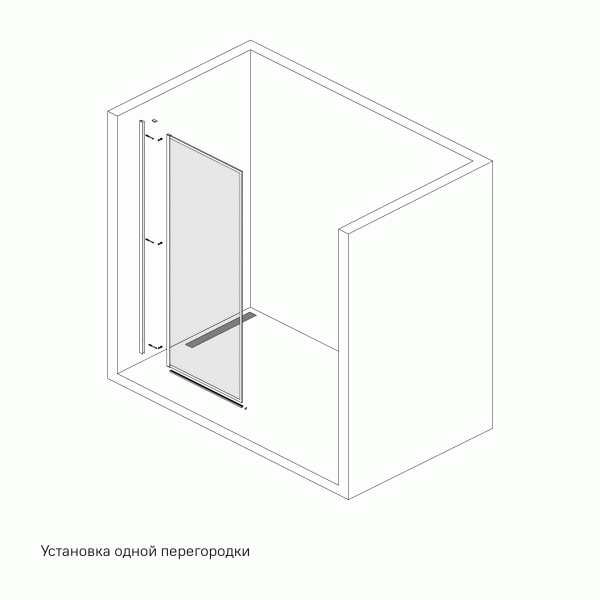 Душевая стенка  IDDIS Slide Walk In  120x195, алюминий глянцевый, прозрачное стекло, SLI8CS2i23