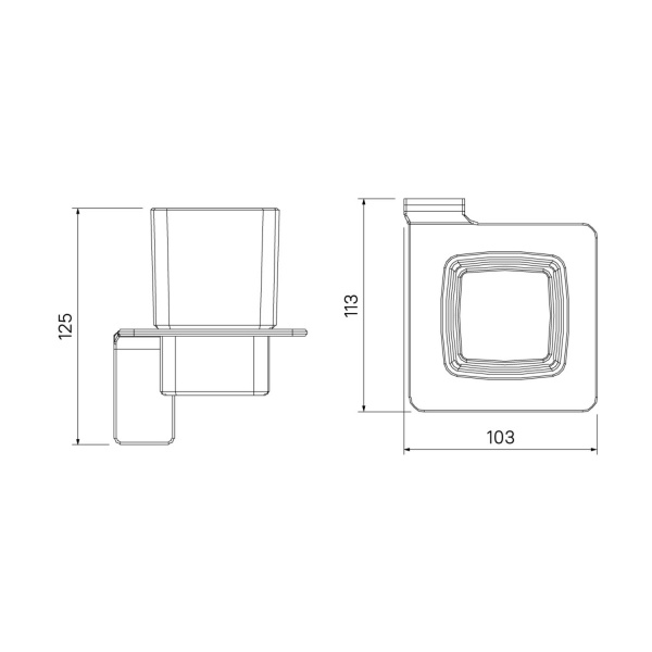 Подстаканник IDDIS Slide, одинарный, графитовый матовый, стекло матовое, SLIGMG1i45