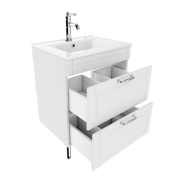 Тумба с раковиной IDDIS Oxford, напольная, 60 см, белая, OXF60W0i95K