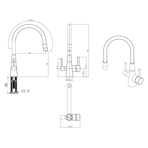 Смеситель для кухни Lemark Comfort, LM3075B