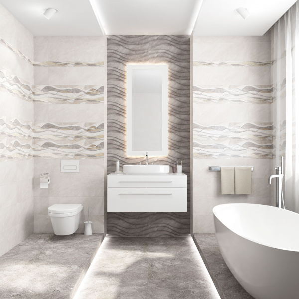 Керамическая плитка настенная Alma Ceramica рельефная Риалто / Rialto 246*740*9, TWU12RLT18R