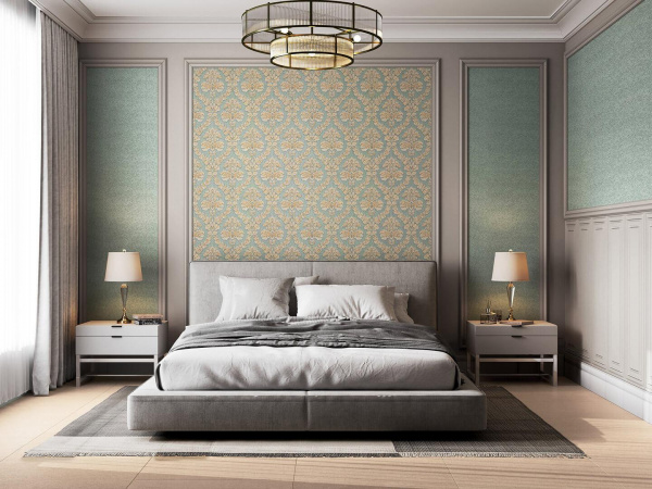 Обои виниловые Kerama Marazzi Палаццо фон-1, зелёный, KM5508