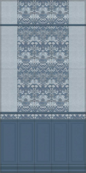 Плитка настенная Kerama Marazzi Лувр 20х50 синий панель 7195