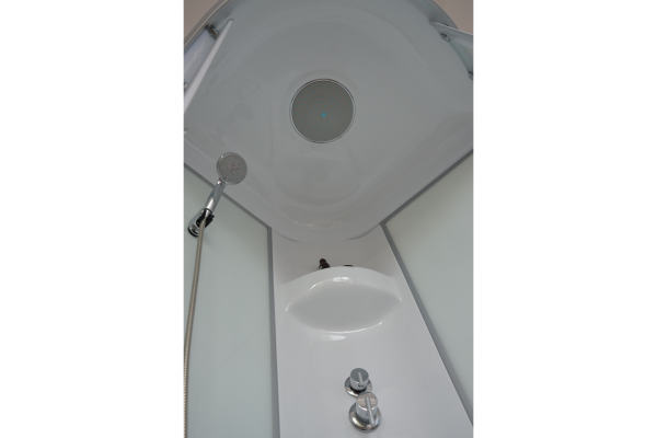 Гидромассажный бокс Royal Bath 100х100х217, белое/прозрачное стекло, белый профиль, RB 100HK6-WT