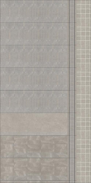 Декор Kerama Marazzi Милан Безана серый 25x75x9, OP\B201\12137R