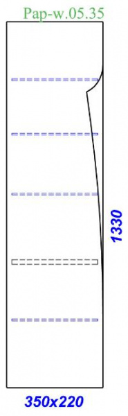 Пенал Clarberg Papyrus-wood 35 подвесной, цвет светлое дерево 350*1330*220, Pap-w.05.35/LIGHT