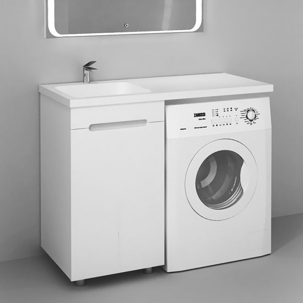 Тумба для раковины Raval Forte 110 напольная, левая, белая, For.01.110.L/N/W