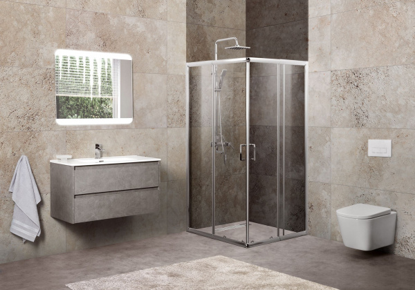 Душевая кабина BelBagno Unique (750-900)x(750-900)x1900, прозрачное стекло, хромированный профиль, U