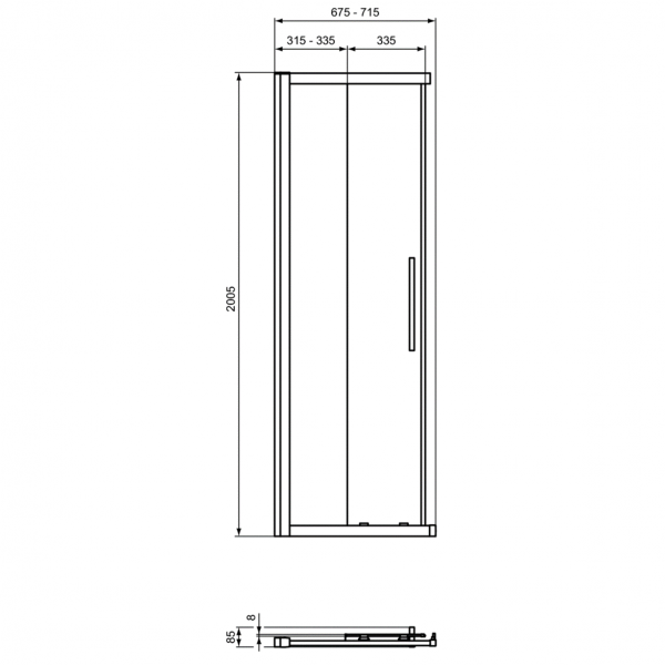 Душевые двери Ideal Standard I.Life Square/Rectangular 70 см, T4854EO