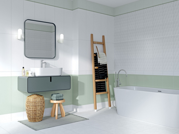 Настенный бордюр Meissen Keramik Trendy  белый 10x25 TY1U051