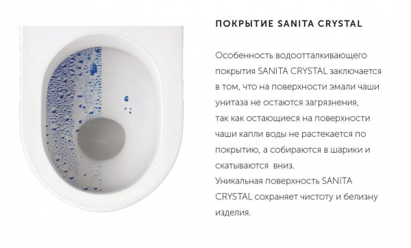 Унитаз подвесной Sanita Luxe Attica Luxe Color BIack SL с крышкой дюропласт, ATCSLWH0110