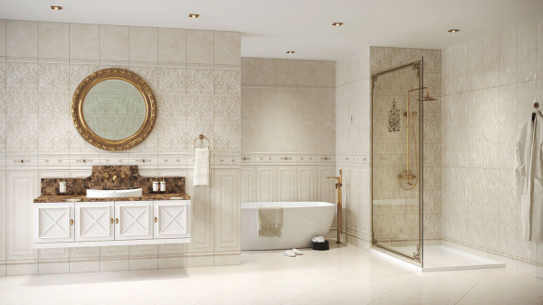 Бордюр Eurotile Ceramica MARBELIA центр 7х29,5 (новый), 602