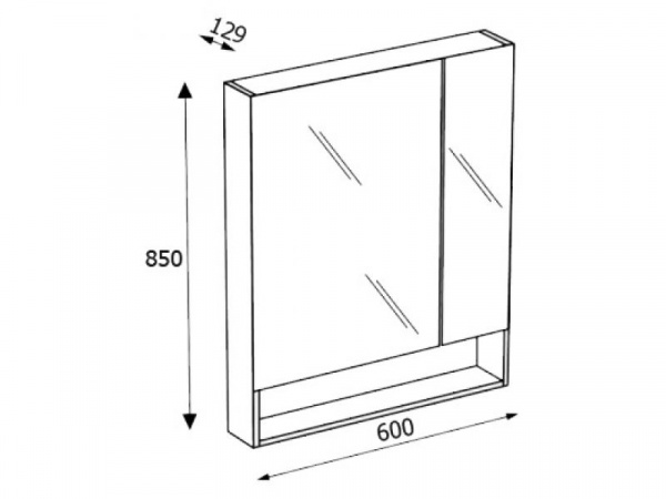 Зеркальный шкаф Roca THE GAP ORIGINAL 600 мм, бел., Z.RU90.0.008.4
