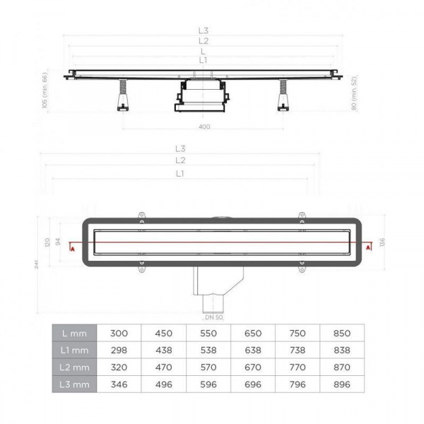 Душевой лоток Pestan Confluo Premium Black Glass Line 450, 13000291