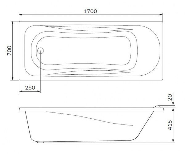 Ванна акриловая AM.PM Sense New 170x70, W76A-170-070W-A