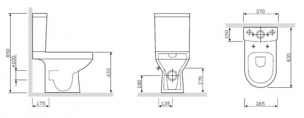 Унитаз-компакт AM.PM Spirit V2.0 FlashClean, C708600WH